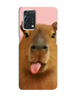 Чехол для OPPO A95 с картинкой «Капибара с языком»
