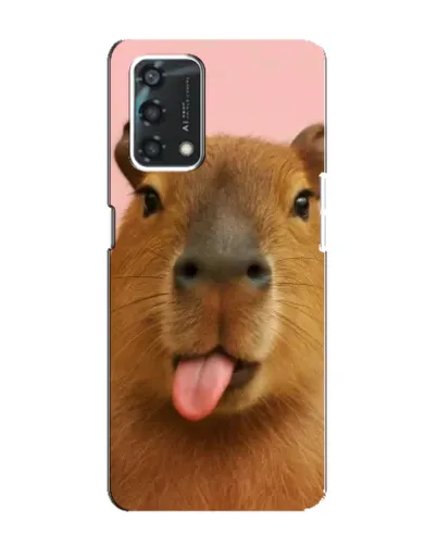 Чехол для OPPO A95 с картинкой «Капибара с языком»