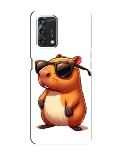 Чехол для OPPO A95 с картинкой «Капибара в очках»