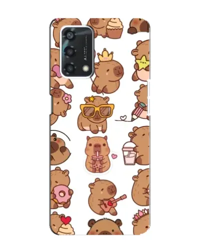 Чехол для OPPO A95 с картинкой «Стикерпак с капибарами»