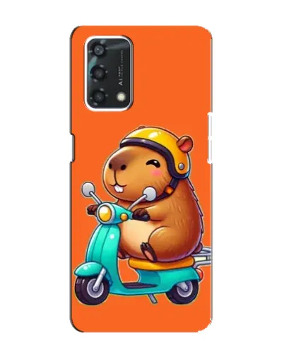 Чехол для OPPO A95 с картинкой «Капибара на скутере»