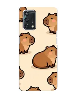 Чехол для OPPO A95 с картинкой «Паттерн милых капибар»