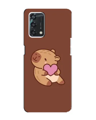 Чехол для OPPO A95 с картинкой «Капибара с сердцем»