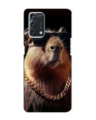 Чехол для OPPO A95 с картинкой «Капибара золотая цепь»