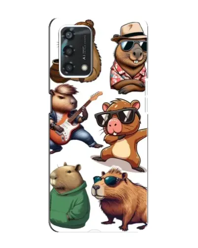 Чехол для OPPO A95 с картинкой «Крутые капибары музыканты»