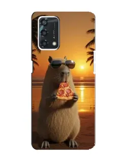 Чехол для OPPO A95 с картинкой «Капибара с пиццей»