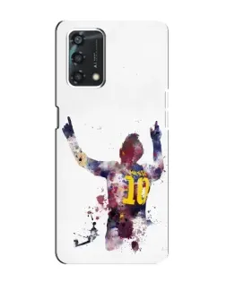 Чехол для OPPO A95 с картинкой «Акварельный Месси Барселона»