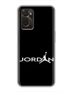 Чехол для OPPO A96 с картинкой «Jordan White Logo»