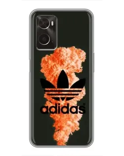 Чохол для OPPO A96 з картинкою «Помаранчевий дим Adidas»