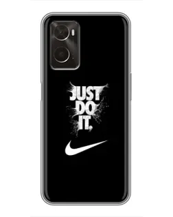 Чехол для OPPO A96 с картинкой «Текстовый принт Nike»