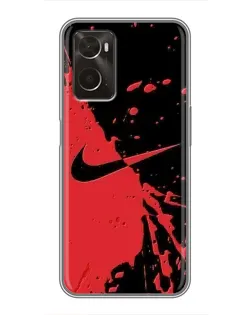 Чохол для OPPO A96 з картинкою «Червоні бризки Nike»