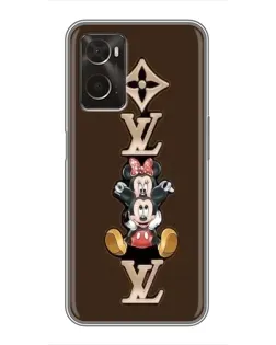 Чехол для OPPO A96 с картинкой «LV и Микки Маус»