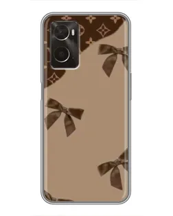 Чехол для OPPO A96 с картинкой «LV — кофейный атлас»