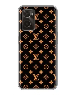 Чехол для OPPO A96 с картинкой «Золотая монограмма LV»