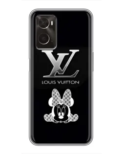Чехол для OPPO A96 с картинкой «LV и Минни Маус»
