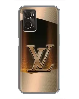 Чехол для OPPO A96 с картинкой «LV — золотое сияние»