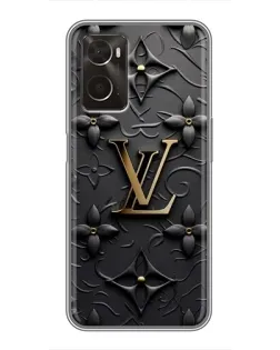 Чехол для OPPO A96 с картинкой «Кожаная текстура LV»