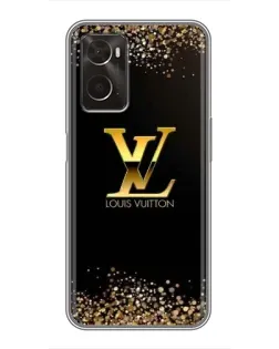 Чехол для OPPO A96 с картинкой «LV — золотые искры»