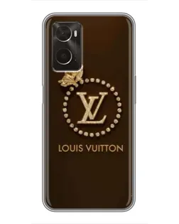 Чехол для OPPO A96 с картинкой «LV — золотая печать»