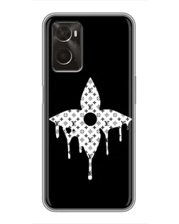 Чехол для OPPO A96 с картинкой «Цветочная монограмма»