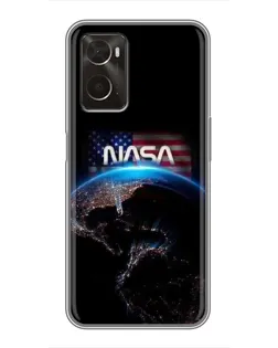 Чехол для OPPO A96 с картинкой «Земля из космоса NASA»