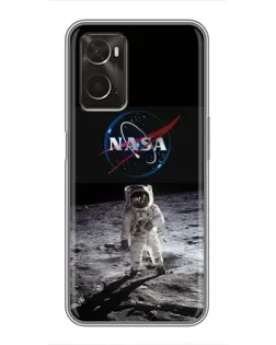 Чехол для OPPO A96 с картинкой «Астронавт на Луне»
