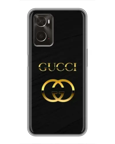 Чехол для OPPO A96 с картинкой «Золотой логотип Gucci»