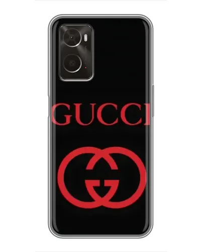 Чехол для OPPO A96 с картинкой «Gucci — красный логотип»
