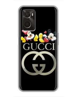 Чехол для OPPO A96 с картинкой «Gucci — герои Disney»