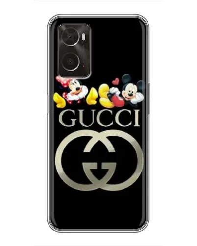 Чехол для OPPO A96 с картинкой «Gucci — герои Disney»