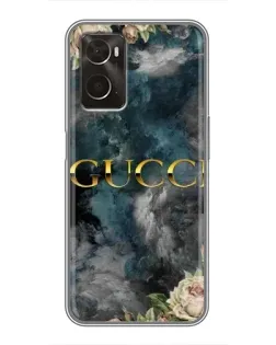 Чехол для OPPO A96 с картинкой «Абстрактные цветы Gucci»