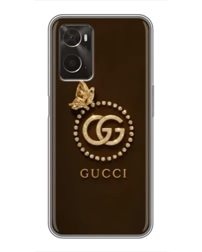 Чехол для OPPO A96 с картинкой «Gucci — золотая бабочка»