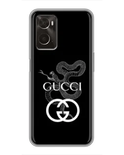 Чехол для OPPO A96 с картинкой «Gucci — серебряная змея»