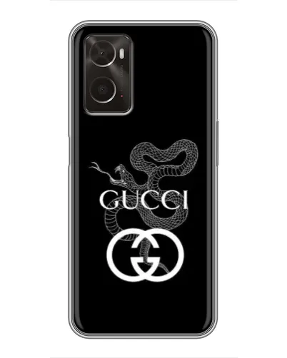 Чехол для OPPO A96 с картинкой «Gucci — серебряная змея»