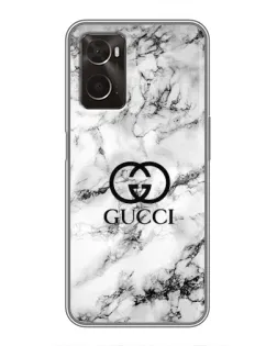 Чехол для OPPO A96 с картинкой «Gucci — мраморный шик»