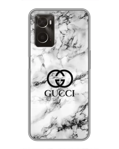 Чехол для OPPO A96 с картинкой «Gucci — мраморный шик»