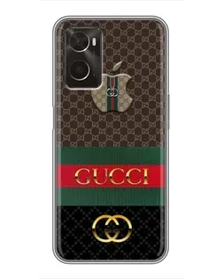 Чехол для OPPO A96 с картинкой «Gucci — брендированный десерт»