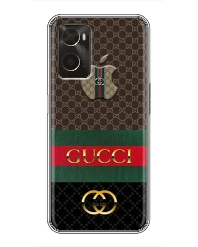 Чехол для OPPO A96 с картинкой «Gucci — брендированный десерт»