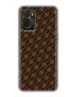 Чехол для OPPO A96 с картинкой «Gucci — золотые диагонали»
