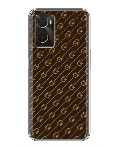 Чехол для OPPO A96 с картинкой «Gucci — золотые диагонали»