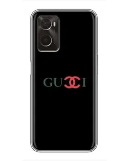 Чехол для OPPO A96 с картинкой «Gucci — красный градиент»