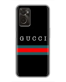 Чехол для OPPO A96 с картинкой «Gucci — красный пояс»