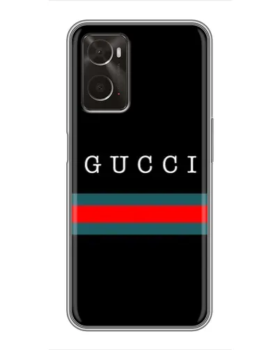 Чехол для OPPO A96 с картинкой «Gucci — красный пояс»