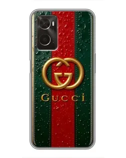 Чохол для OPPO A96 з картинкою «Gucci — фірмова смуга та золото» Чохол для OPPO A96 з картинкою «Gucci — фірмова смуга та золото»