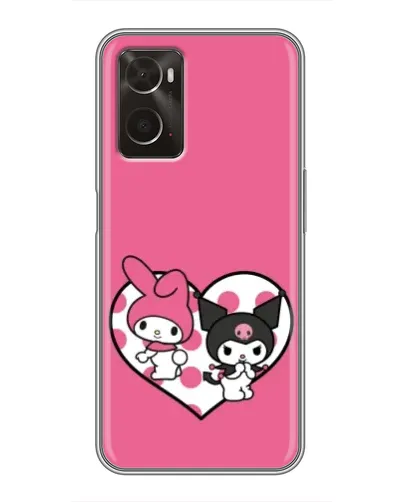 Чехол для OPPO A96 с картинкой «Kuromi и My Melody»