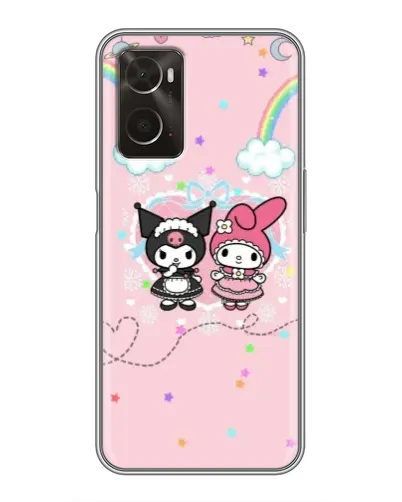Чехол для OPPO A96 с картинкой «My Melody и Kuromi»