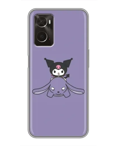 Чехол для OPPO A96 с картинкой «Kuromi на лиловом фоне»