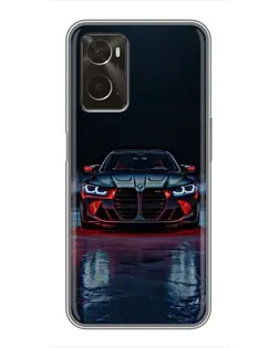 Чехол для OPPO A96 с картинкой «BMW на мокрой дороге»