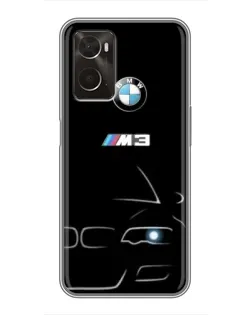 Чехол для OPPO A96 с картинкой «Минималистичный принт BMW M3»