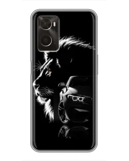 Чехол для OPPO A96 с картинкой «BMW и лев»